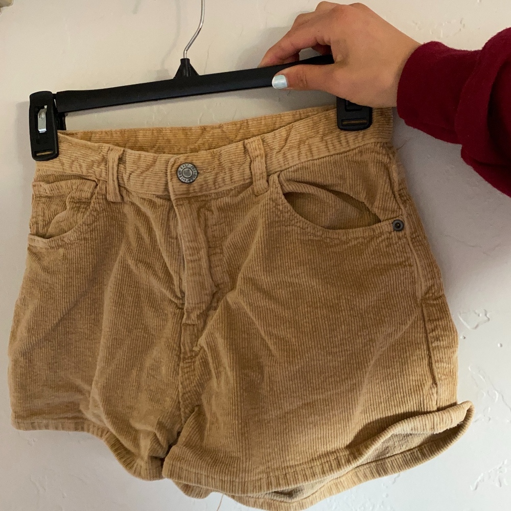 Brandy Melville Yellow Corduroy Shorts